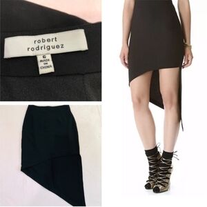 Robert Rodriguez Elegant Black Asymmetrical Skirt